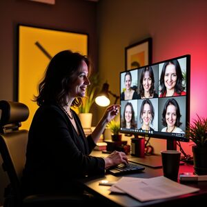 KI-Portrait-Workshop mit Nicole Angela Buck – Drei Frauen erstellen KI-Porträts mit Flux LoRA